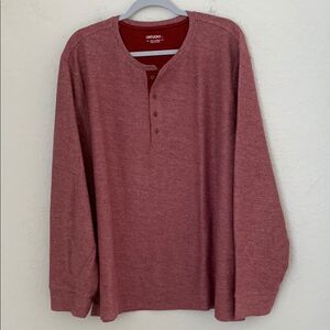 UNTICKIt Men's Red Henley Shirt Soft Long Sleeve Size XXXL